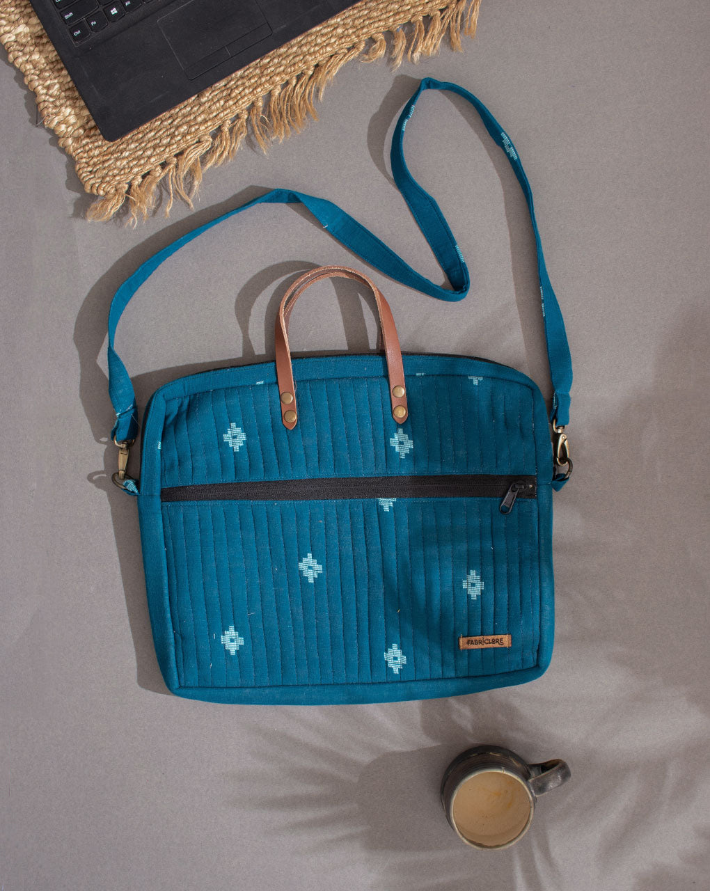 Handcrafted Quilted Laptop Bag - Fabriclore.com
