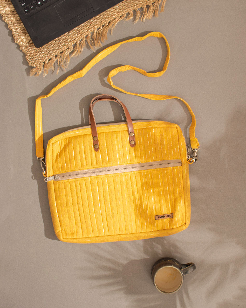 Handcrafted Quilted Laptop Bag - Fabriclore.com