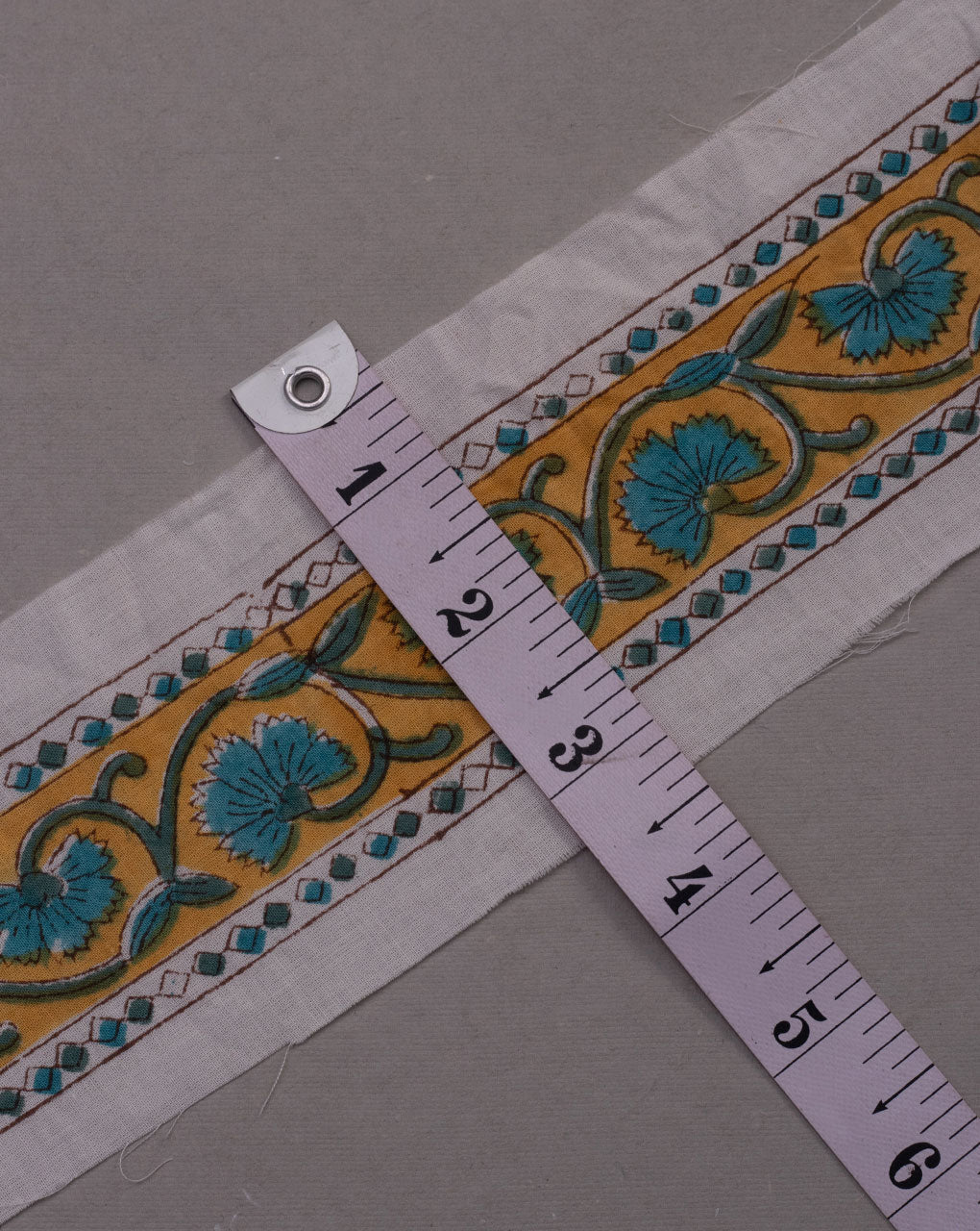 Yellow Cotton Handblock Cotton Lace - Fabriclore.com