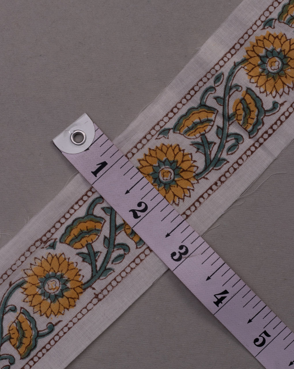 Yellow Cotton Handblock Cotton Lace - Fabriclore.com