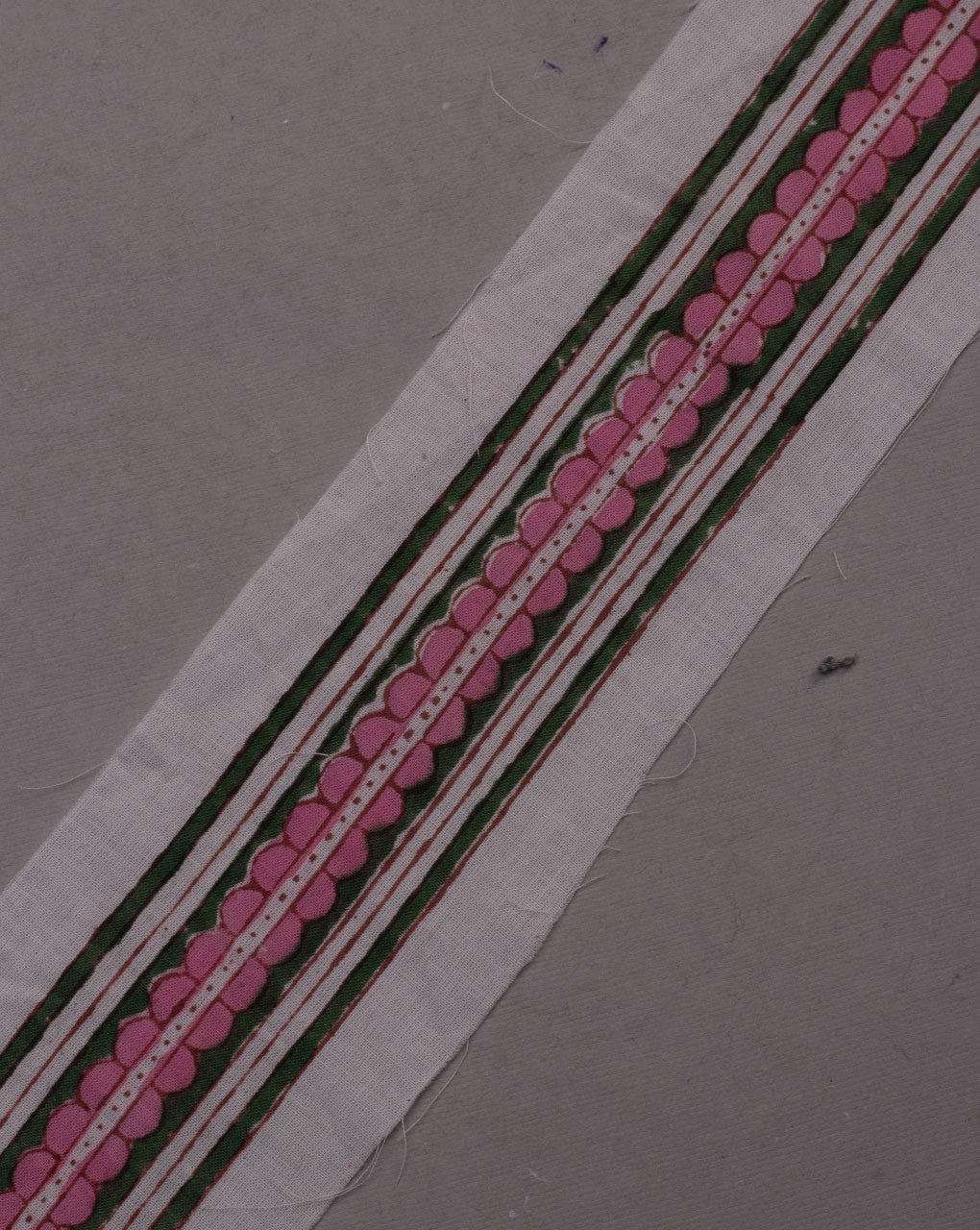 Pink Cotton Handblock Cotton Lace - Fabriclore.com