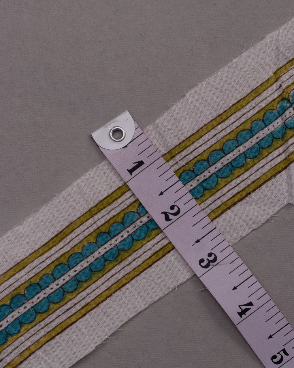 Turquoise Cotton Handblock Cotton Lace - Fabriclore.com