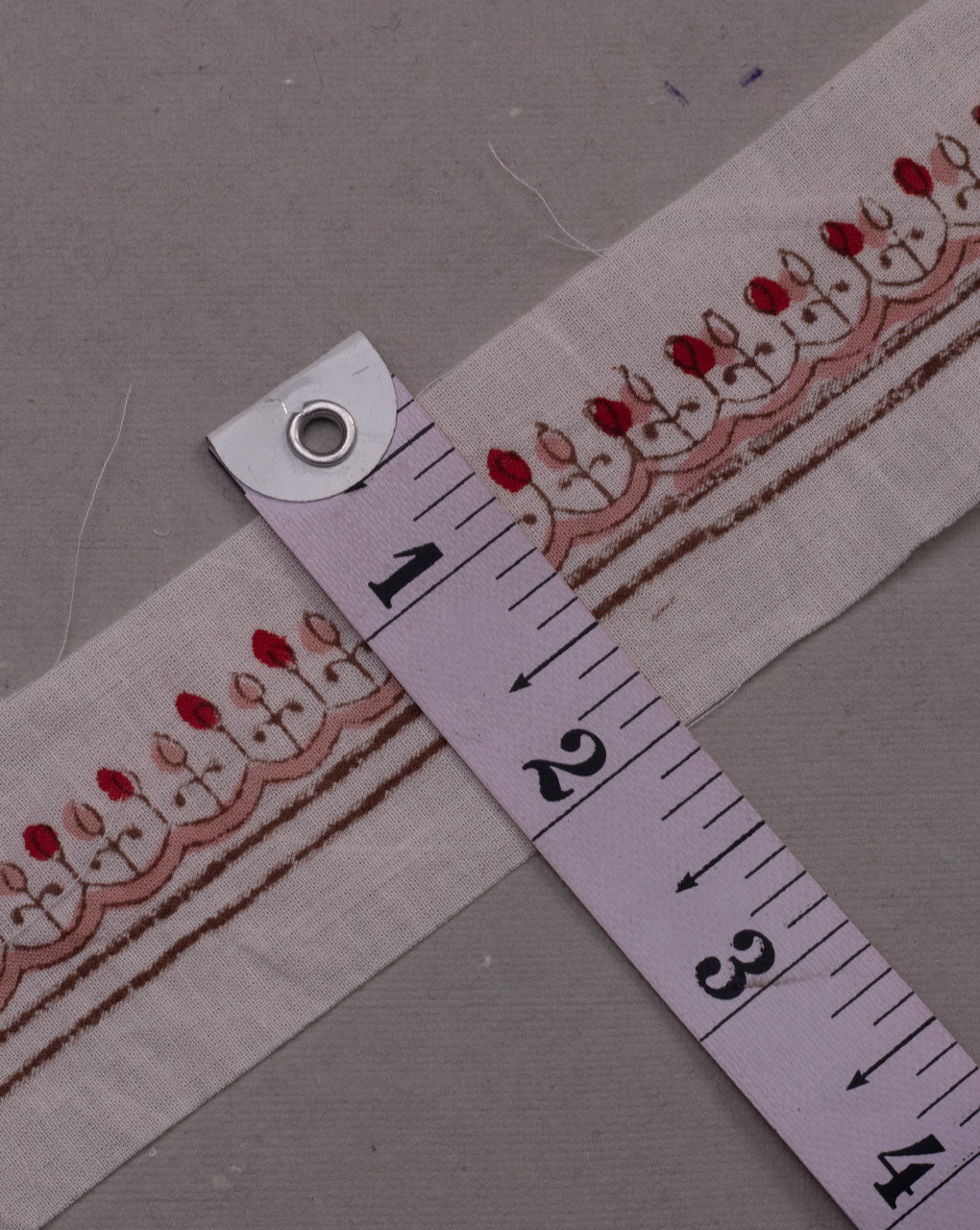 Brown Cotton Handblock Cotton Lace - Fabriclore.com