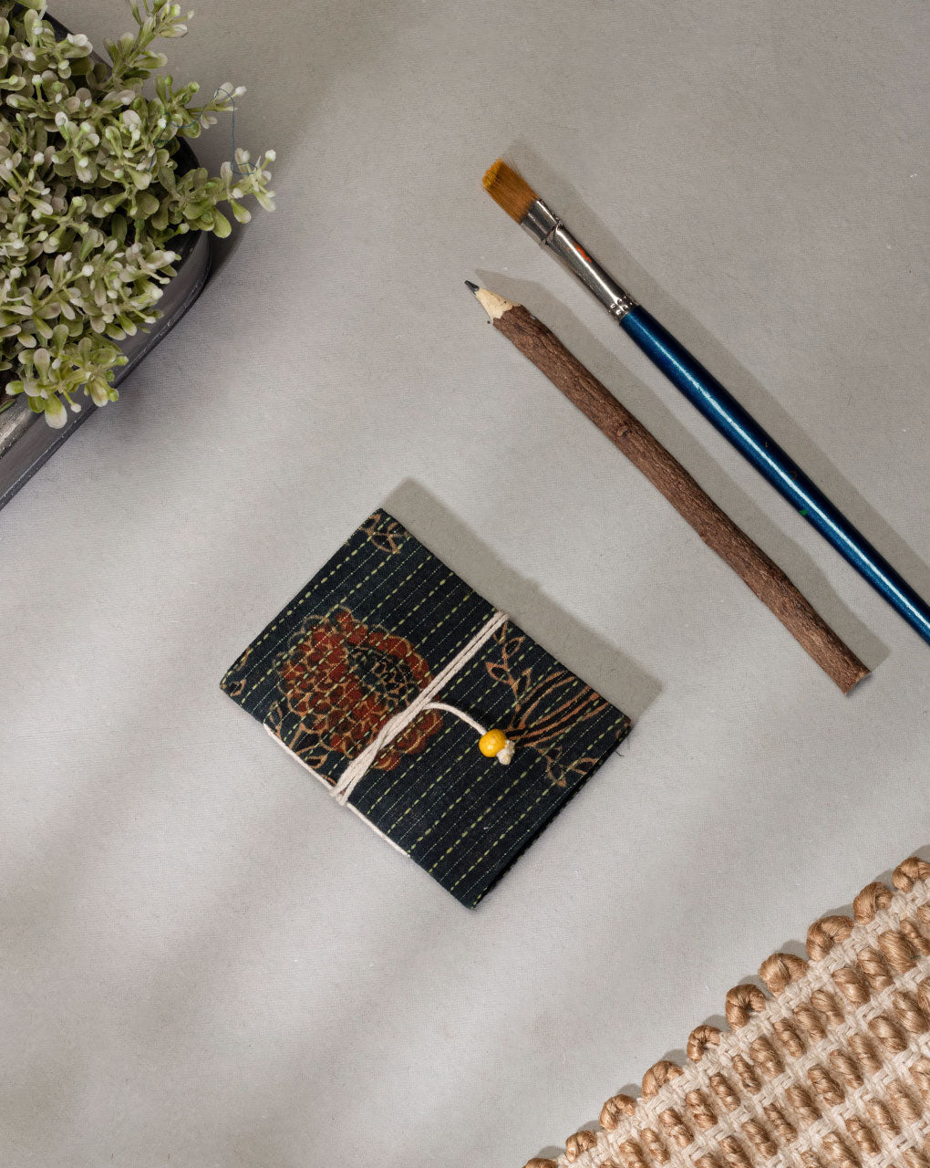 Handmade Ajrak Hand Block Cotton Fabric Cover Pocket Diary - Fabriclore.com