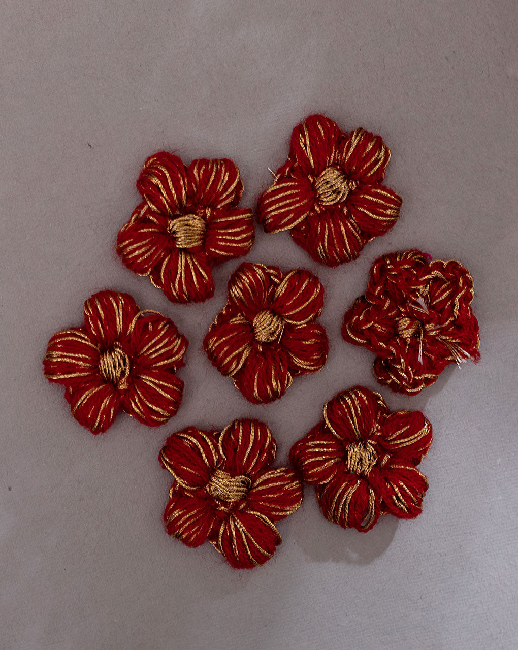 Cotton Zari Handmade Floral Patch ( 1Pc. ) - Fabriclore.com