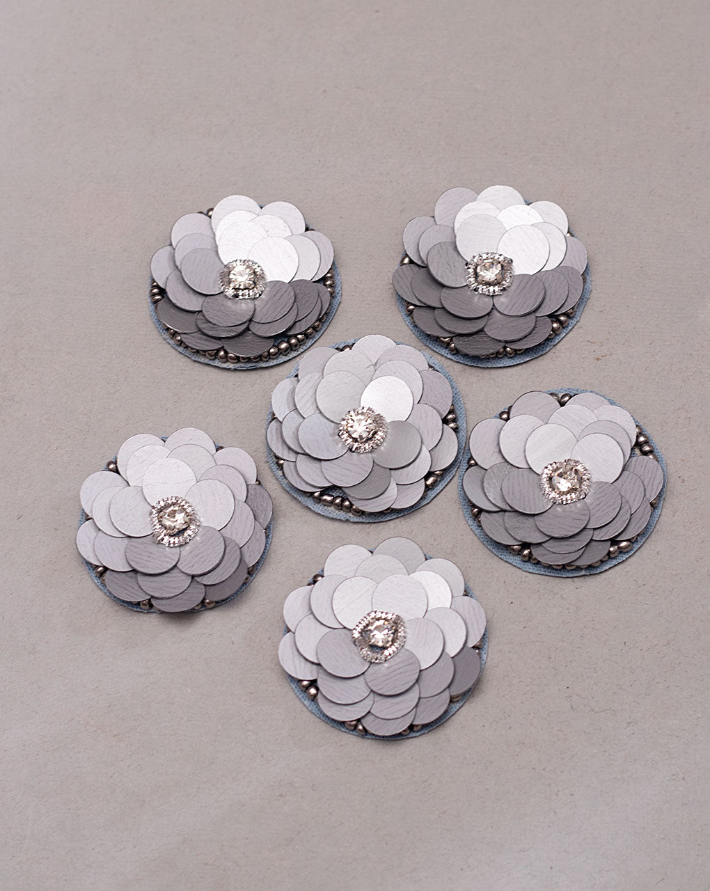 Sequins Handmade Floral Patch ( 1Pc. ) - Fabriclore.com