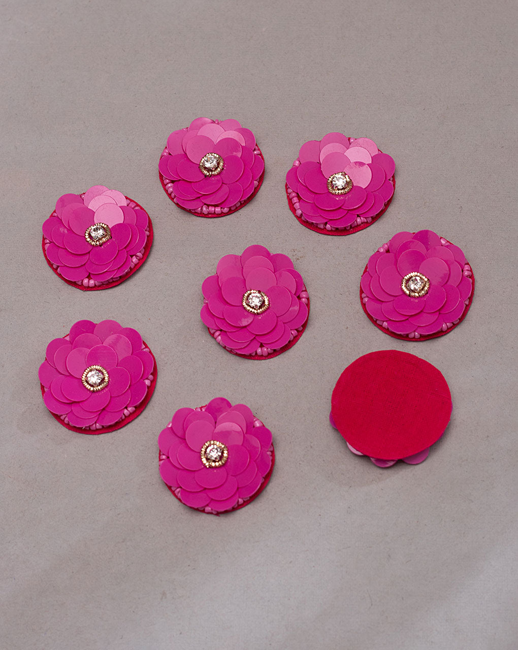 Sequins Handmade Floral Patch ( 1Pc. ) - Fabriclore.com