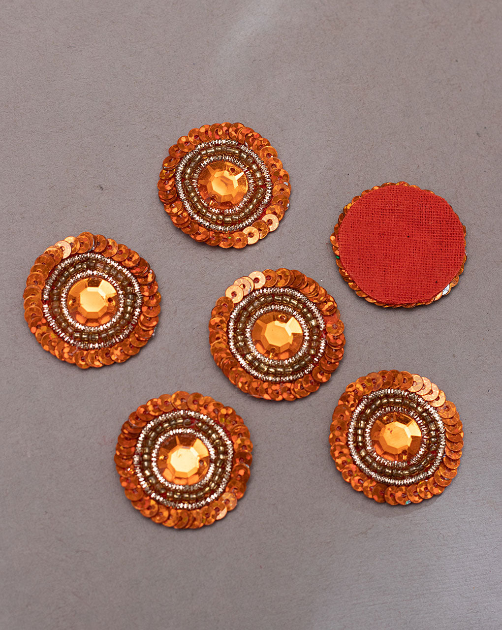 Sequins Handmade Floral Patch ( 1Pc. ) - Fabriclore.com