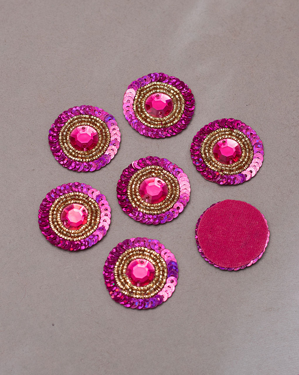 Sequins Handmade Floral Patch ( 1Pc. ) - Fabriclore.com