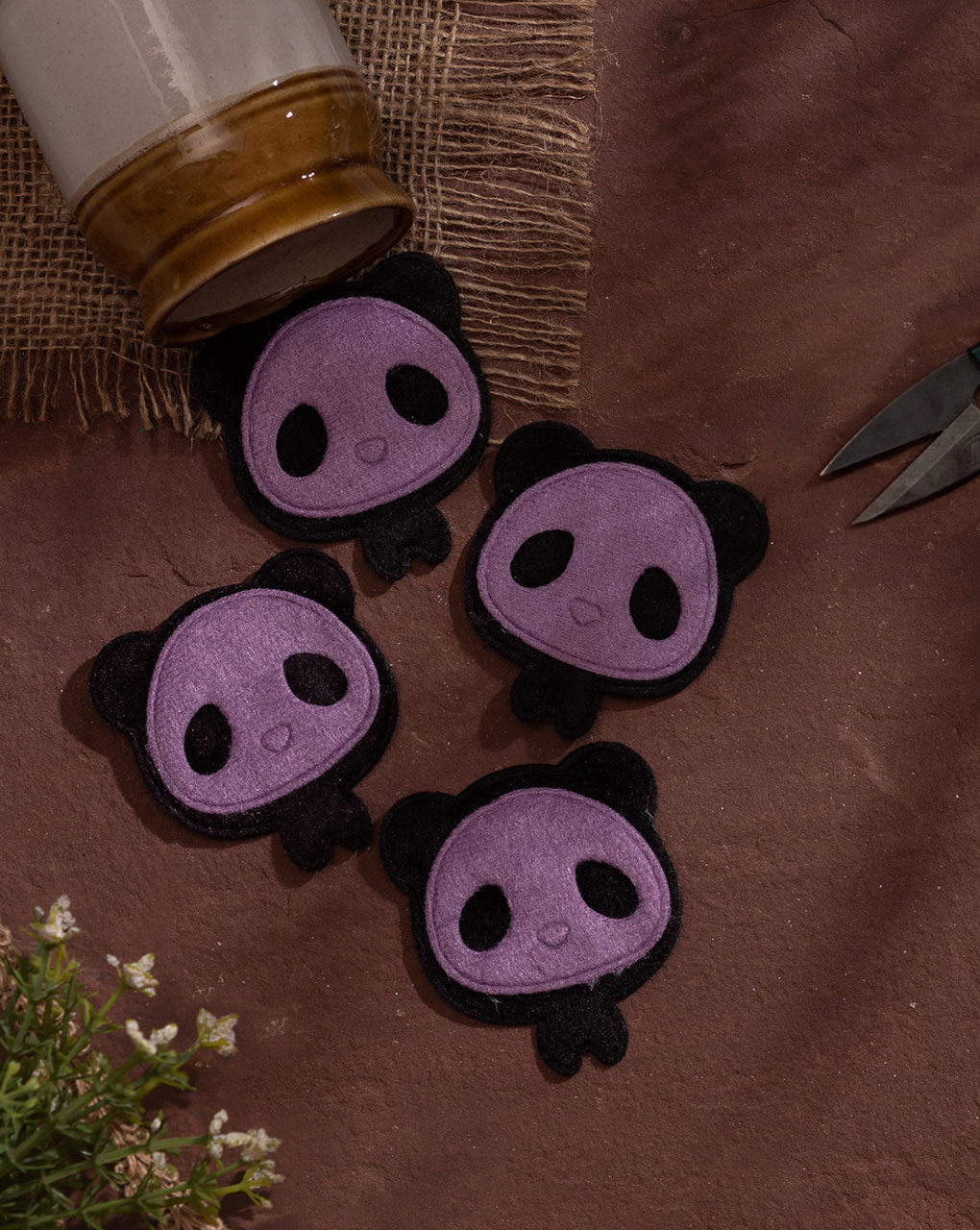Panda Felt Handmade Patch ( 1Pc. ) - Fabriclore.com