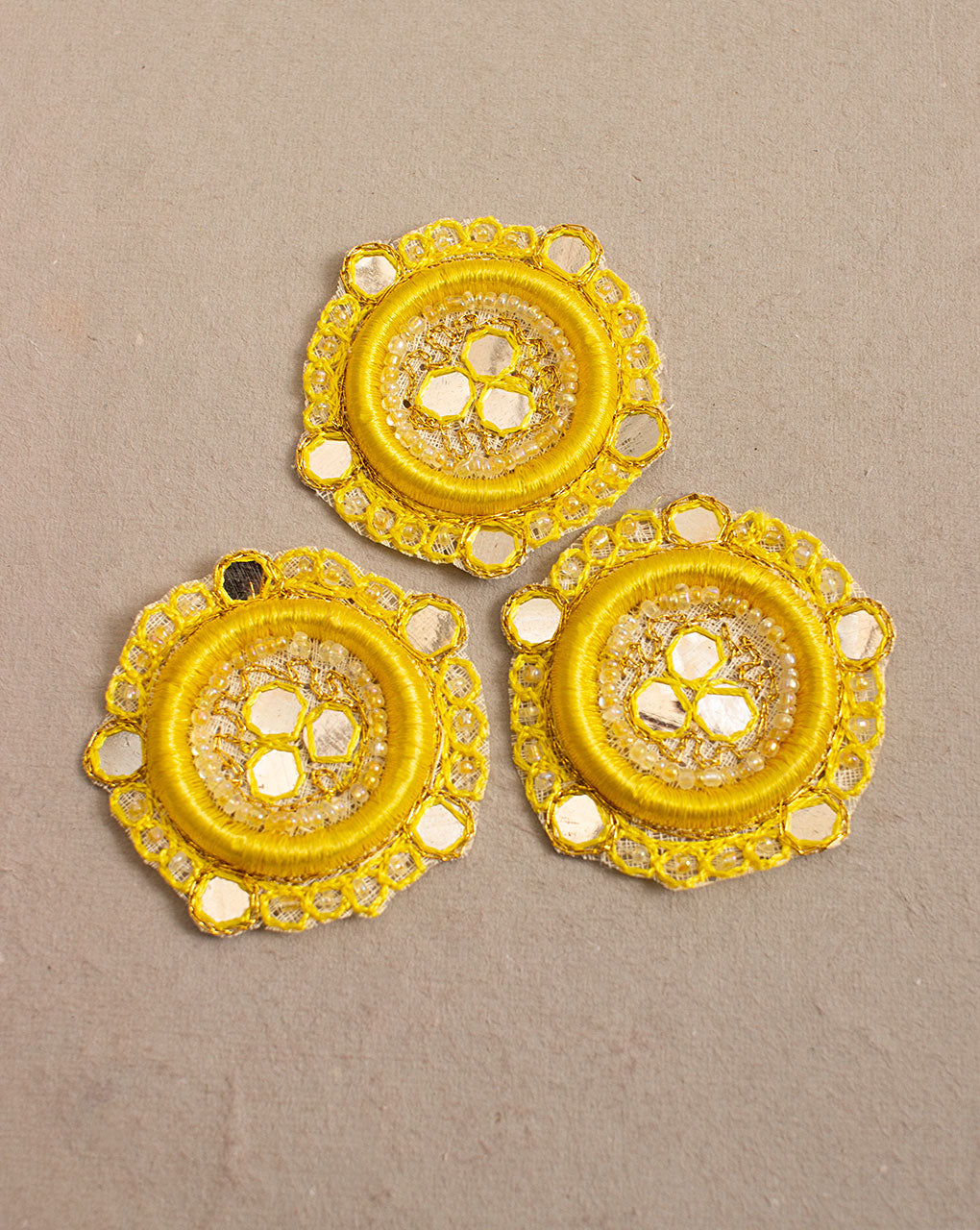 Circular Beats Mirror Work Hand Embroidery Patch ( 1Pc. ) - Fabriclore.com