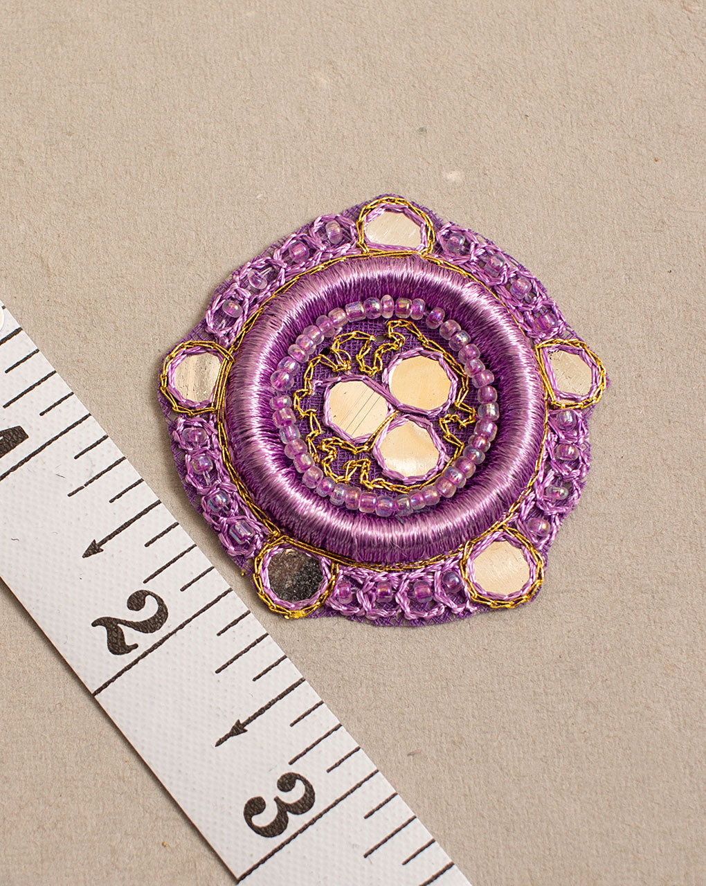 Circular Beats Mirror Work Hand Embroidery Patch ( 1Pc. ) - Fabriclore.com