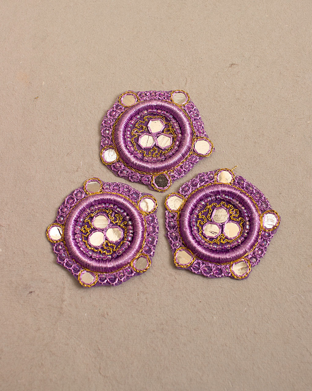 Circular Beats Mirror Work Hand Embroidery Patch ( 1Pc. ) - Fabriclore.com