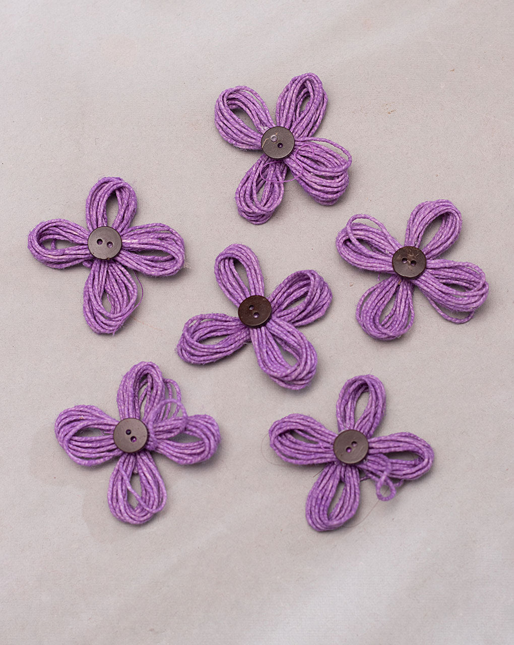 Jute Handmade Floral Patch ( 1Pc. ) - Fabriclore.com