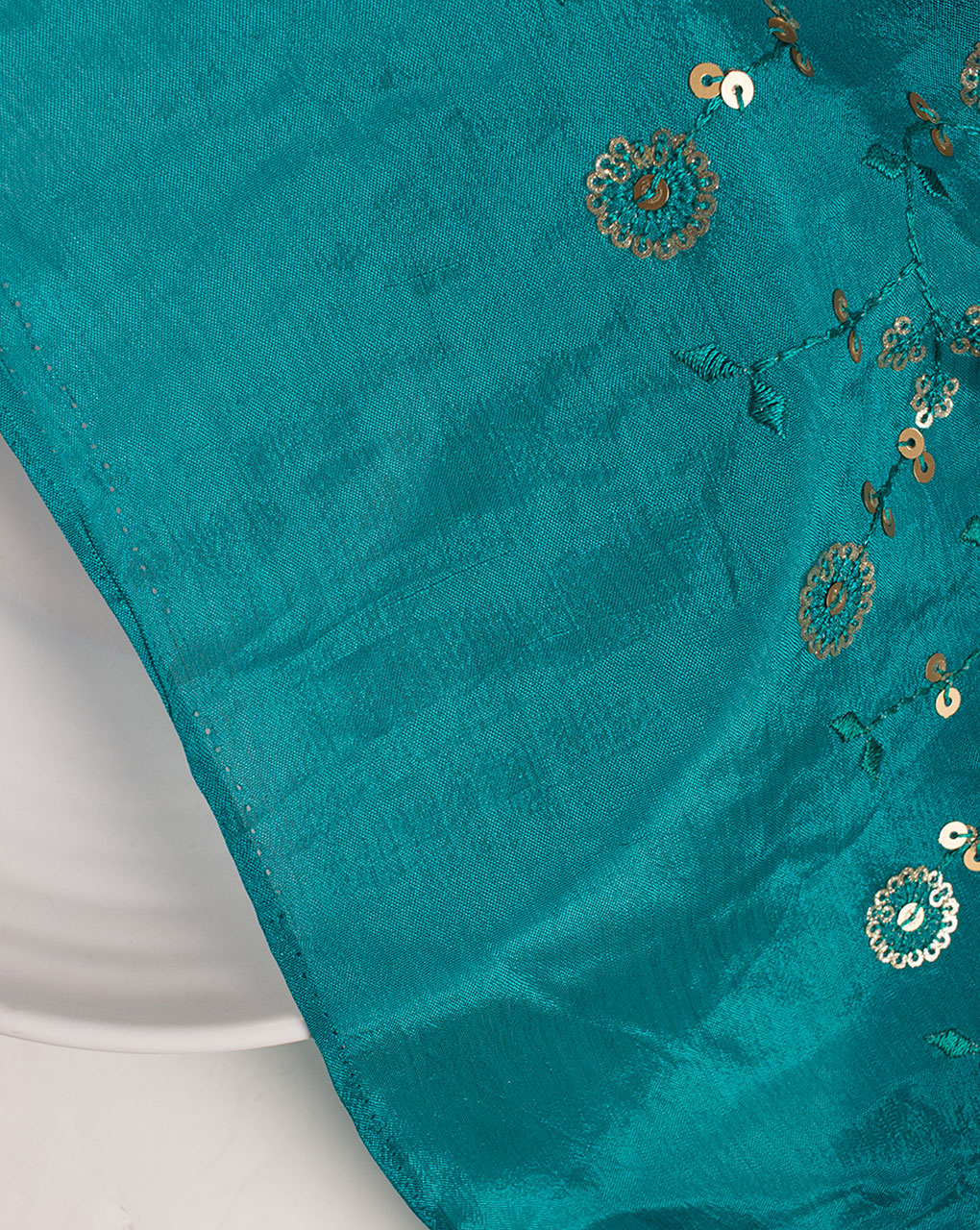 Embroidered Sequins Work Chinnon Chiffon Fabric