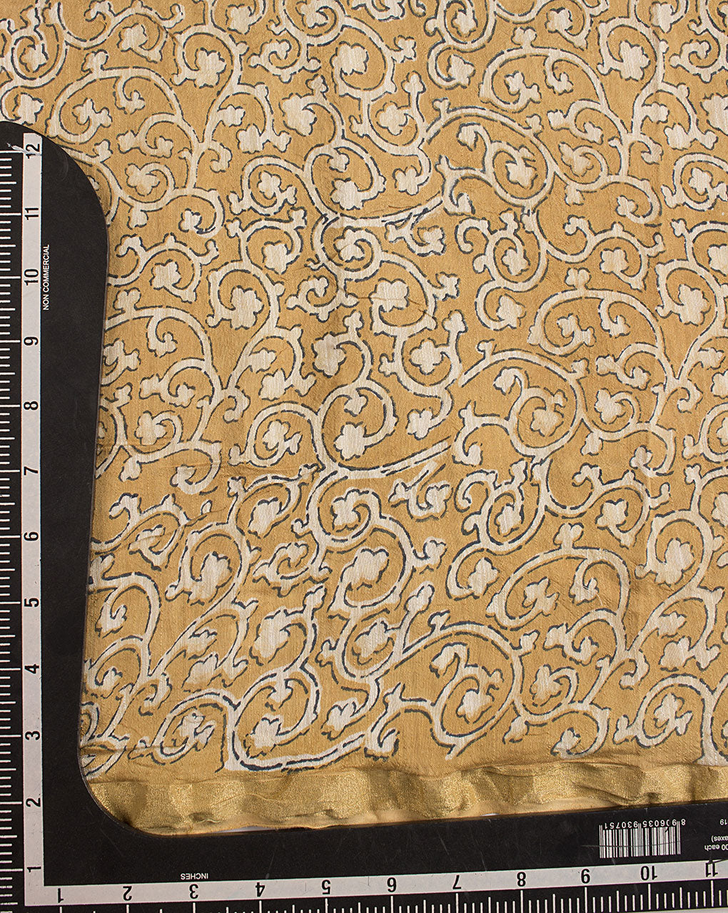 Akola Hand Block Mercerized Slub Chanderi Fabric - Fabriclore.com