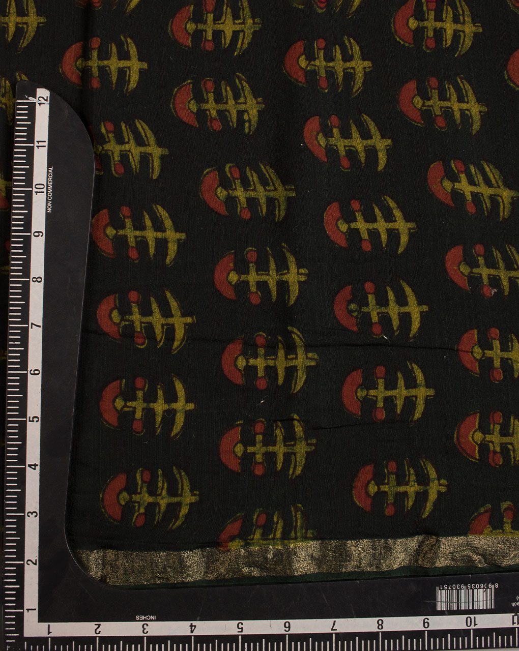 Akola Hand Block Mercerized Slub Chanderi Fabric - Fabriclore.com