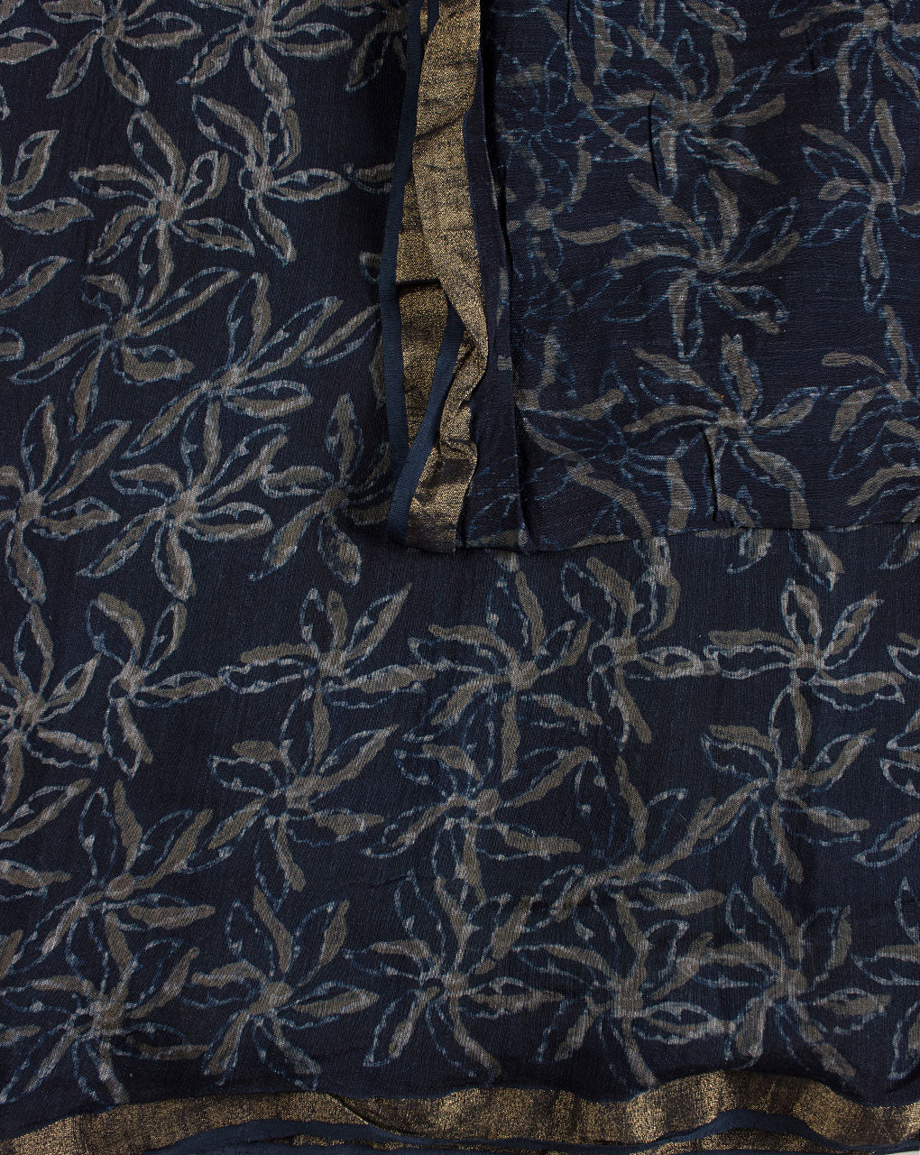 Akola Hand Block Mercerized Slub Chanderi Fabric - Fabriclore.com