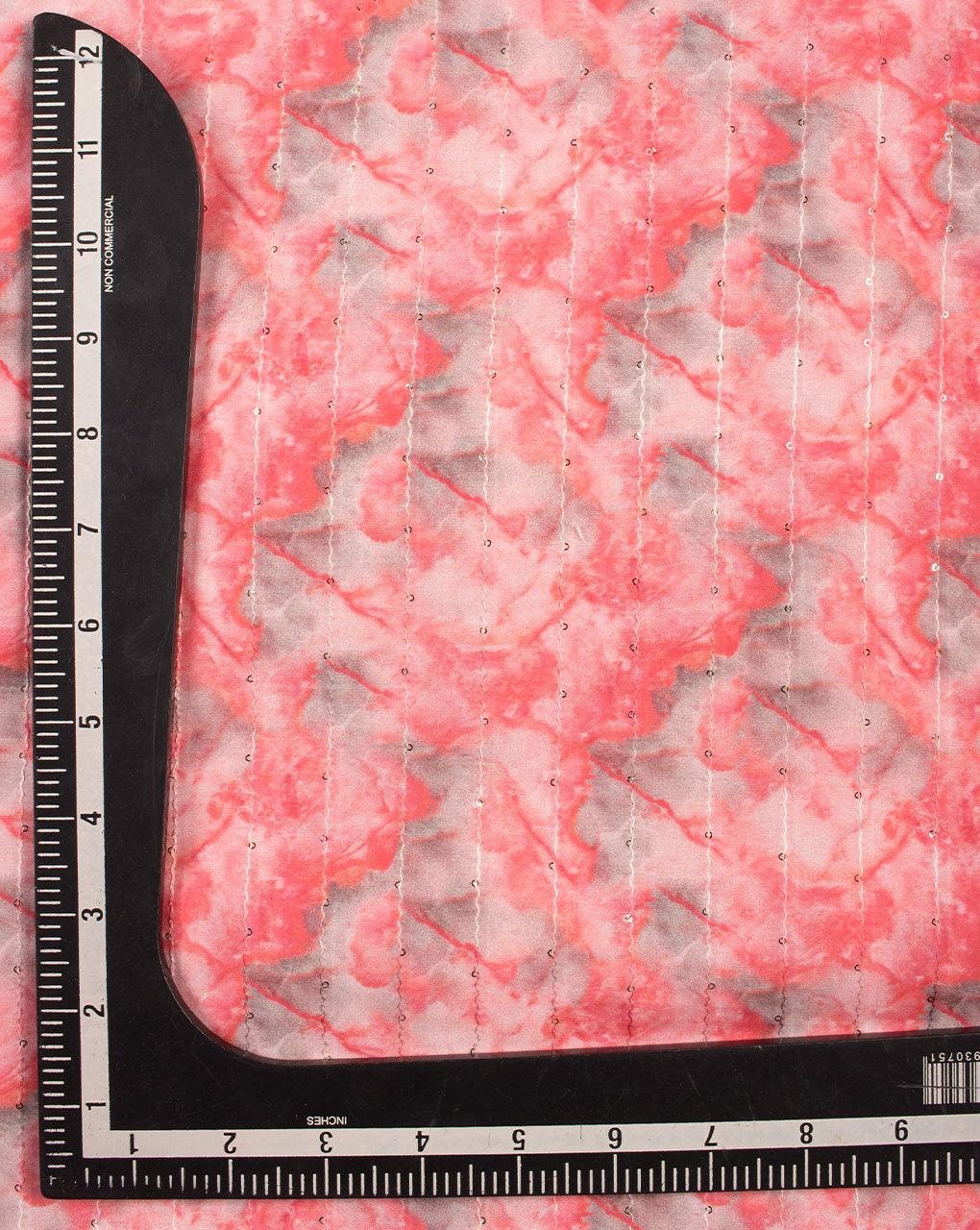 Sequins Digital Print Chanderi Fabric - Fabriclore.com