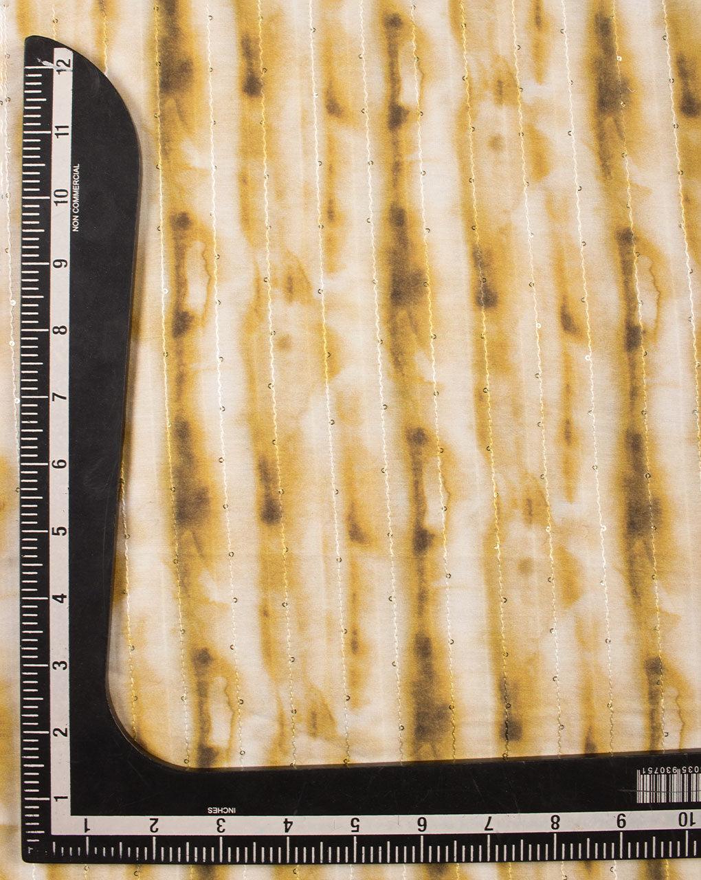 Sequins Digital Print Chanderi Fabric - Fabriclore.com