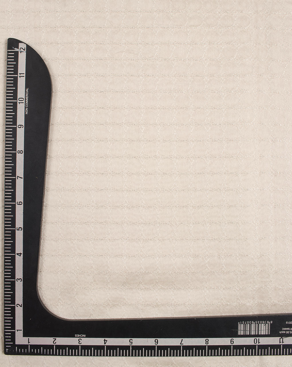 Off-White Embroidered Dyeable Mercerized Chanderi Fabric - Fabriclore.com