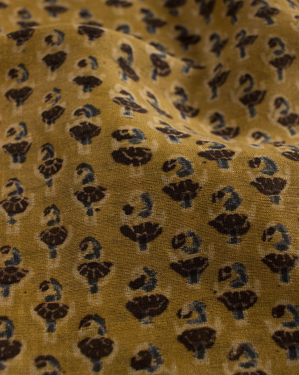 Authentic Fadat Hand Block Natural Dye Mercerized Chanderi Fabric - Fabriclore.com