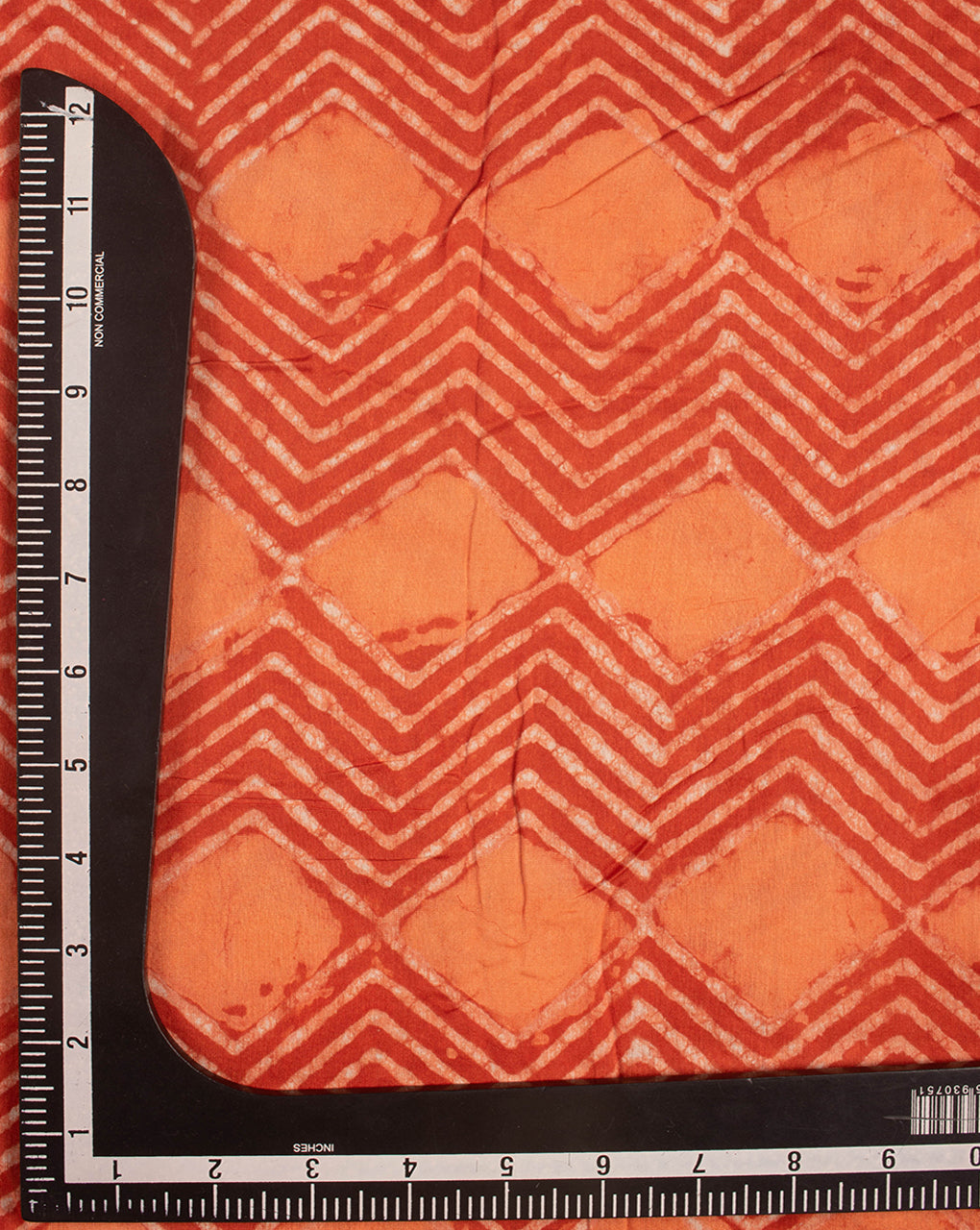 Chevron Dabu Hand Block Mercerized Chanderi Fabric - Fabriclore.com