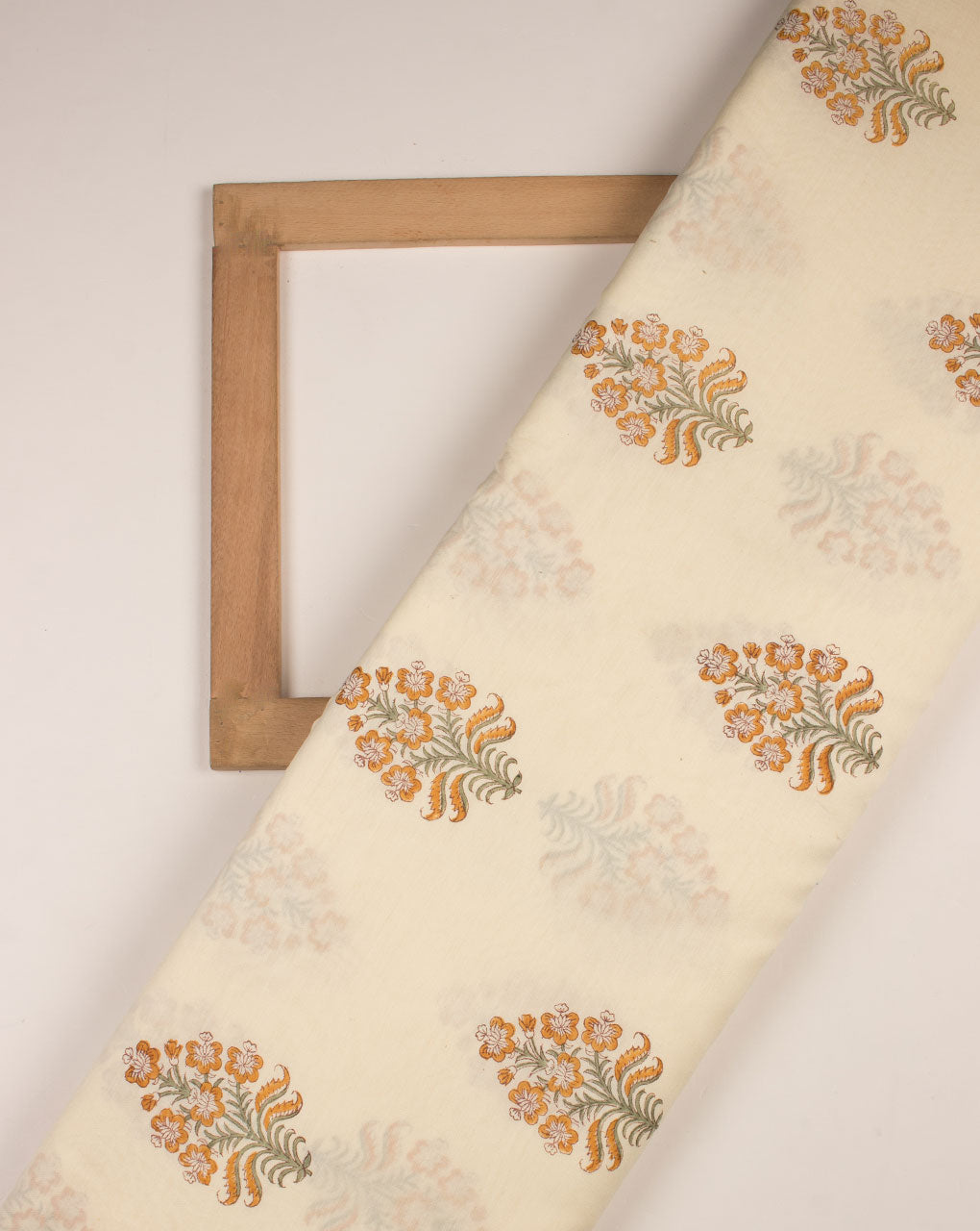 Hand Block Mercerized Chanderi Silk Fabric - Fabriclore.com