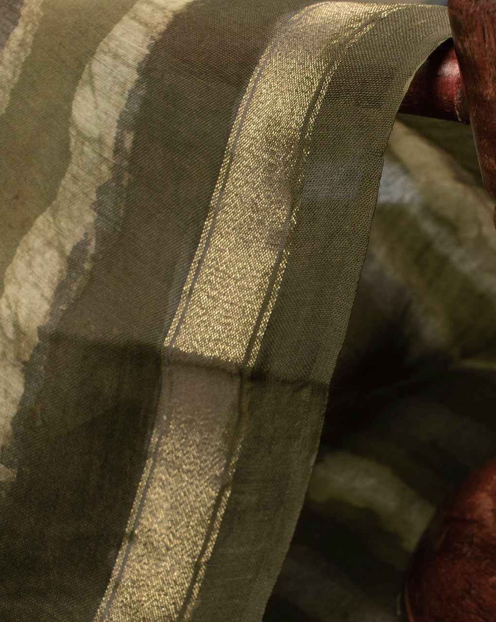 Dabu Hand Block Mercerized Chanderi Fabric - Fabriclore.com