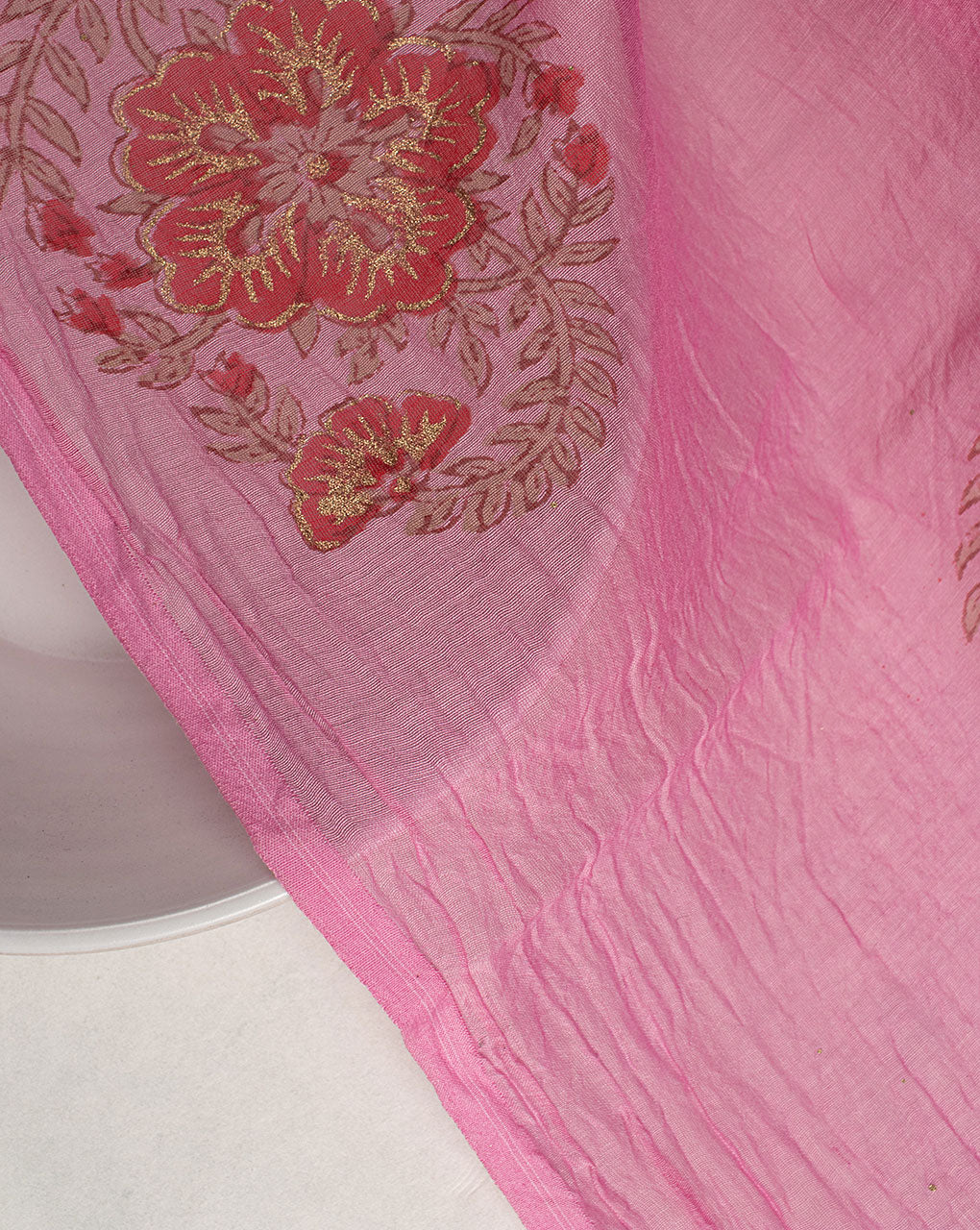 Hand Block Mercerized Chanderi Fabric
