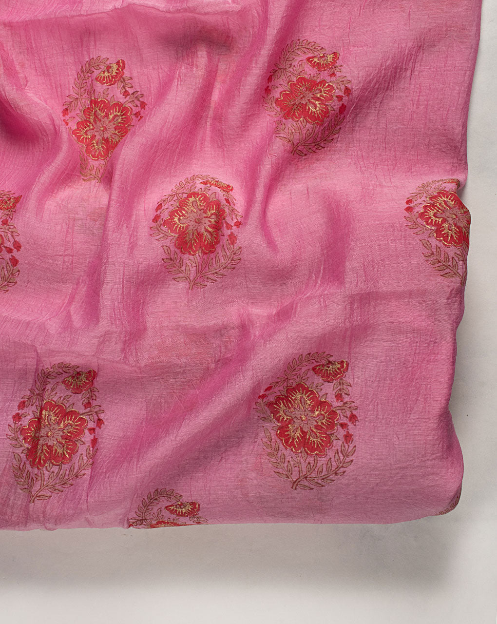 Hand Block Mercerized Chanderi Fabric