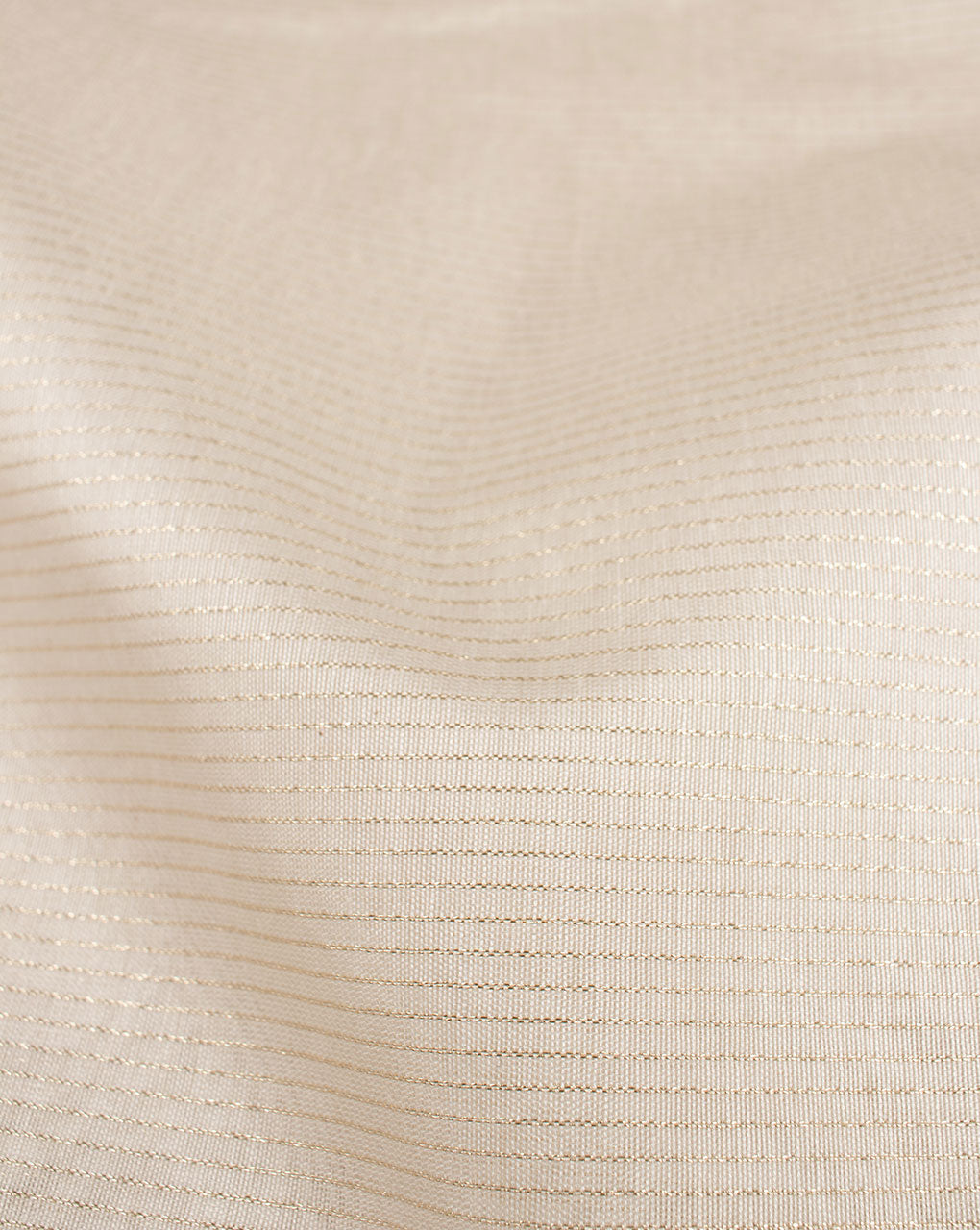 Off-White Zari Stripes Woven Zari Border Dyeable Chanderi Fabric - Fabriclore.com