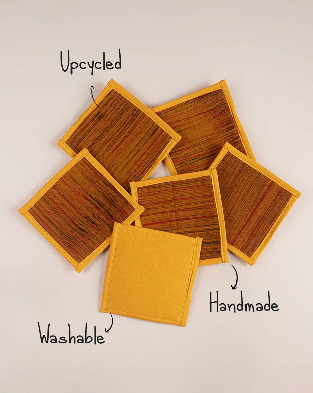 Handmade Cotton Tea Coasters (Set Of 6) - Fabriclore.com