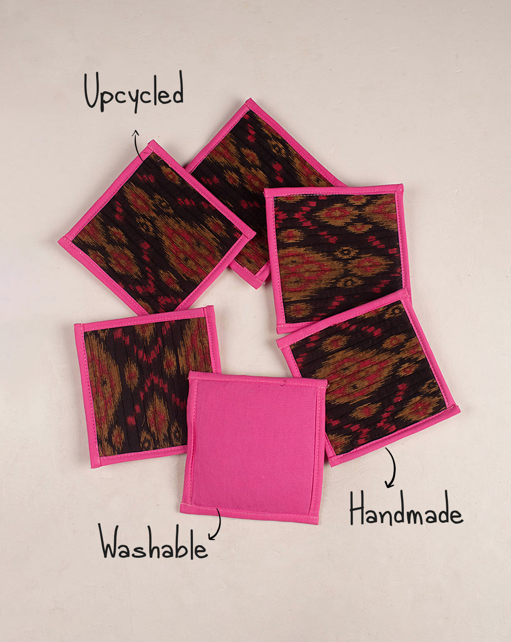 Handmade Cotton Tea Coasters (Set Of 6) - Fabriclore.com