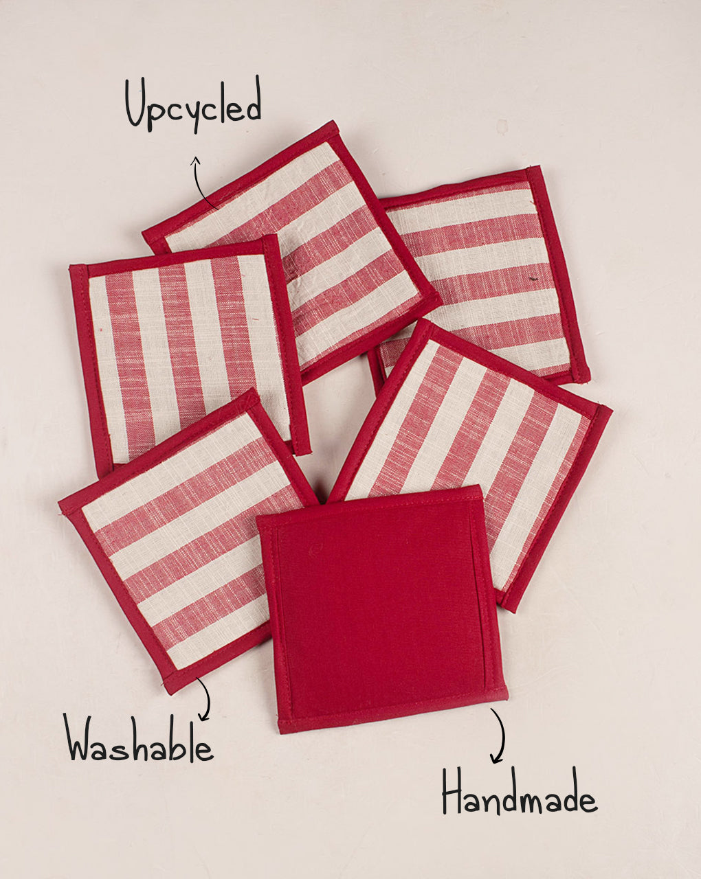 Handmade Cotton Tea Coasters (Set Of 6) - Fabriclore.com