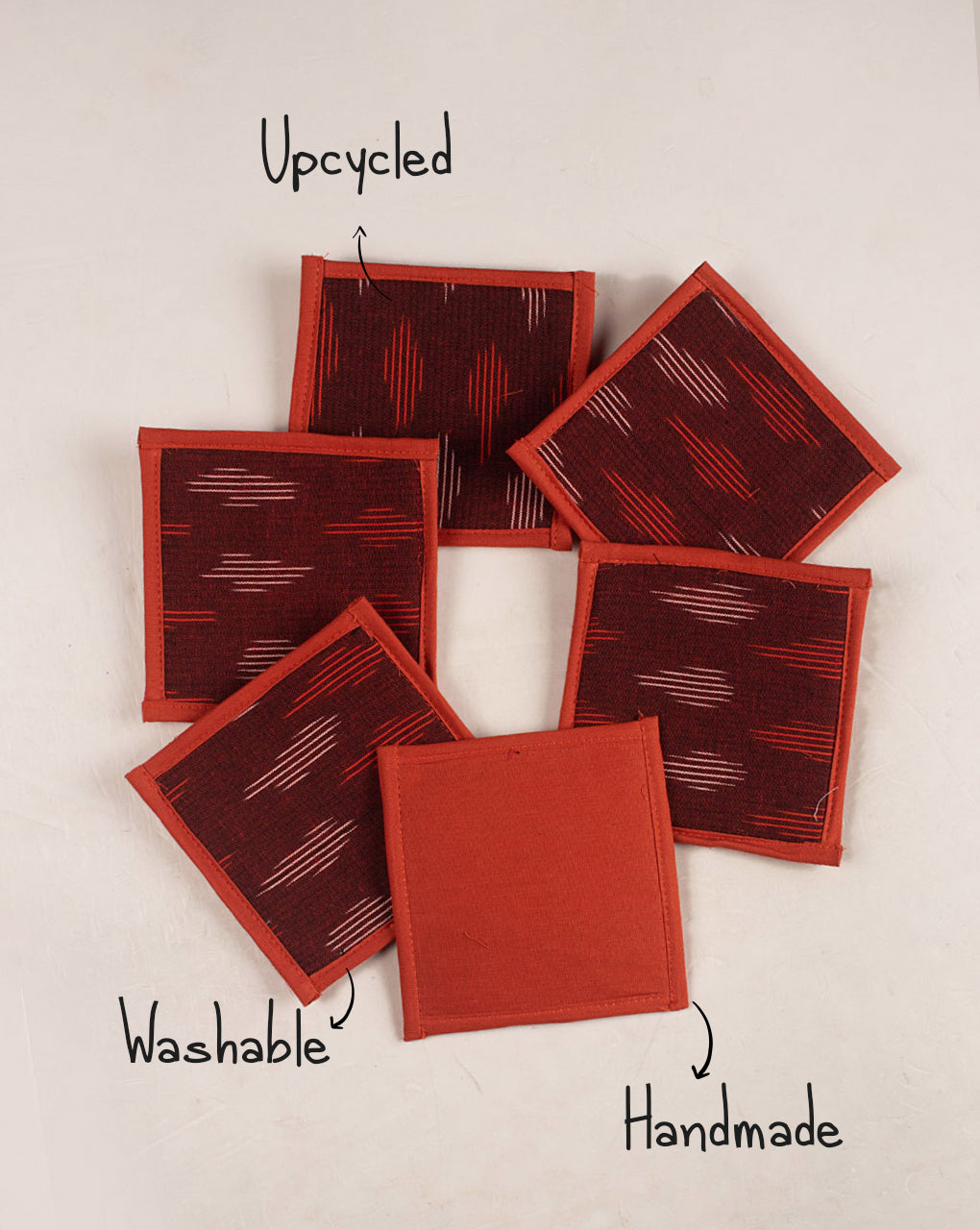 Handmade Cotton Tea Coasters (Set Of 6) - Fabriclore.com