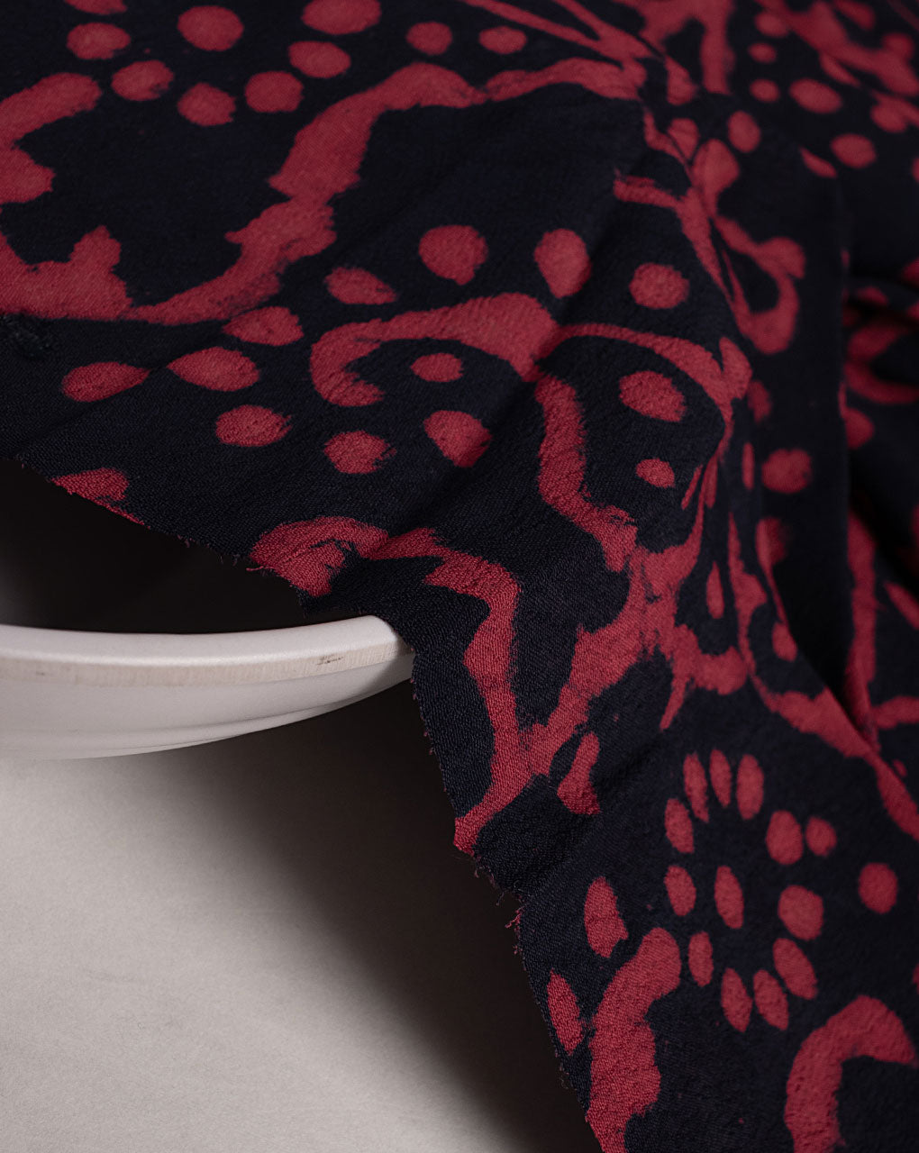 ( Pre Cut 70 CM ) Hand Block Moss Crepe Fabric