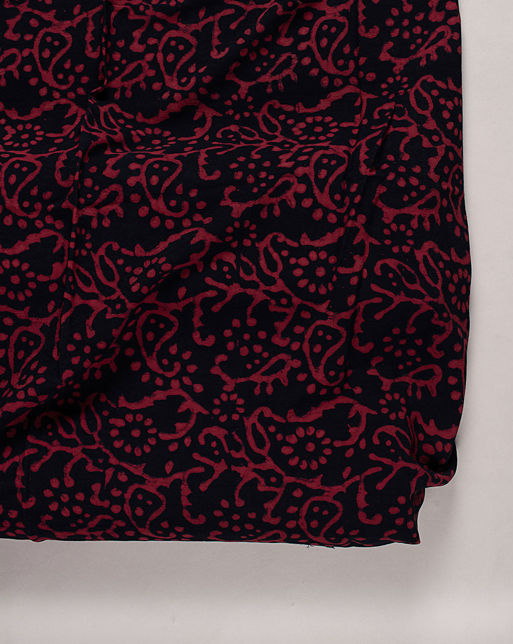 ( Pre Cut 70 CM ) Hand Block Moss Crepe Fabric