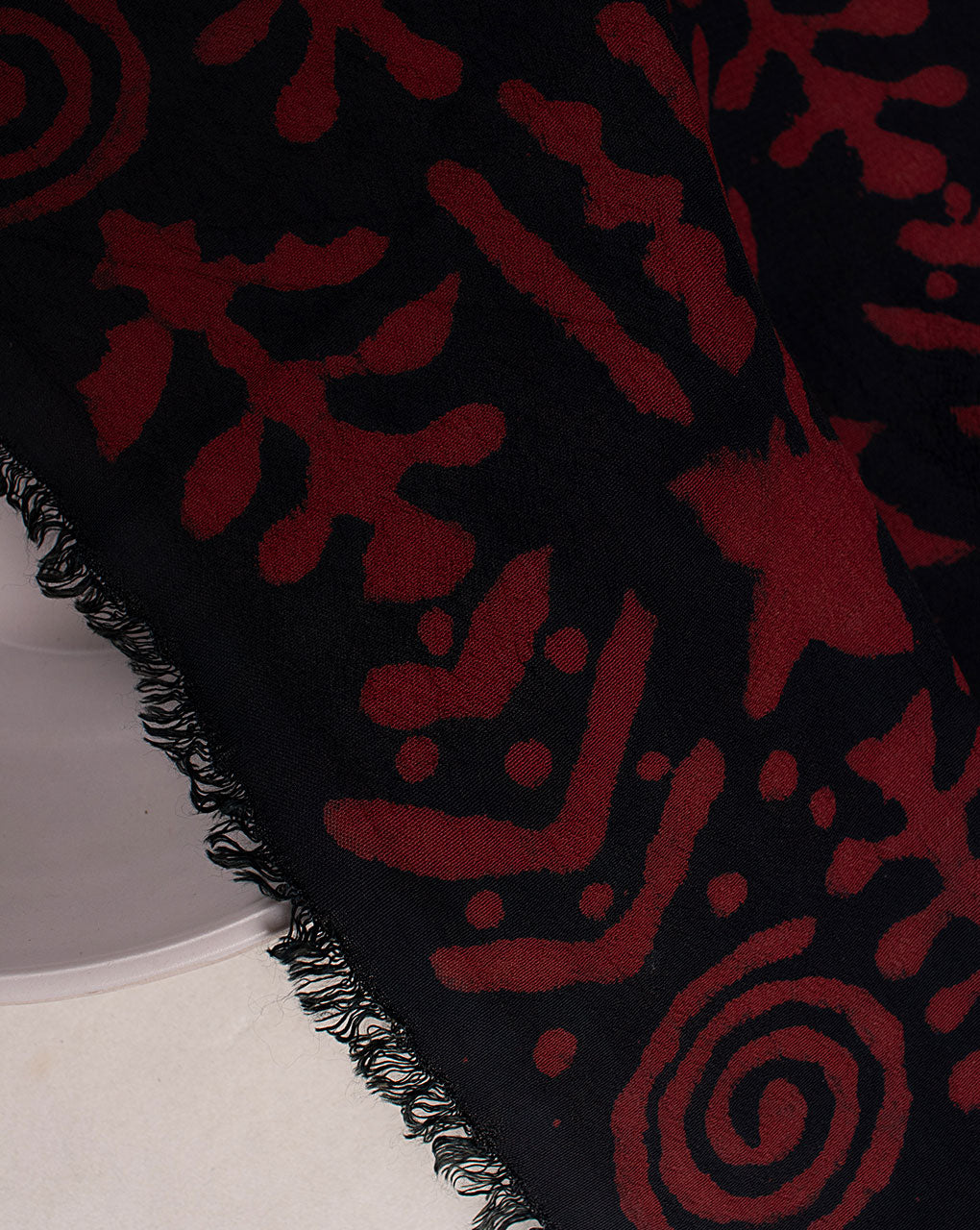 ( Pre Cut 60 CM ) Hand Block Moss Crepe Fabric