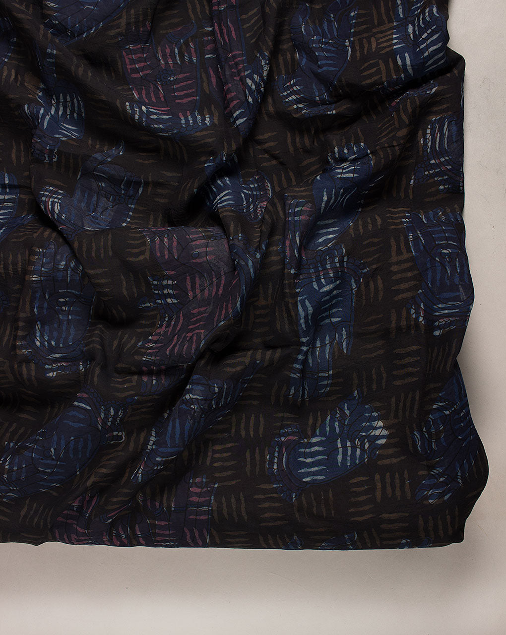 Indigo dye silk & cotton kinukoubai cheapest fabric