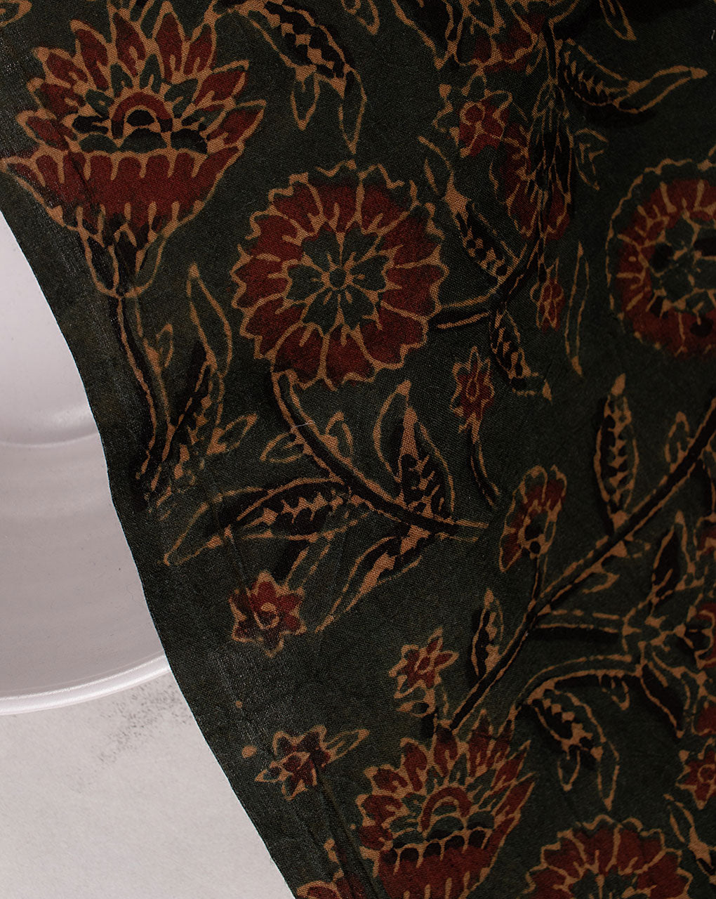 Natural Dye Ajrak Hand Block Cotton Fabric