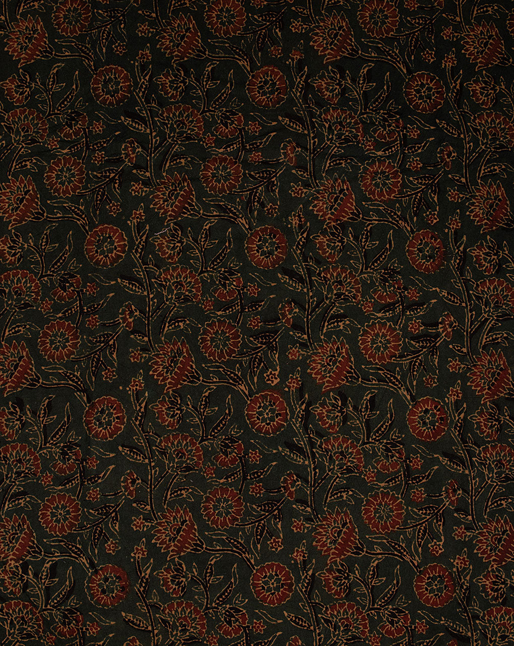 Natural Dye Ajrak Hand Block Cotton Fabric