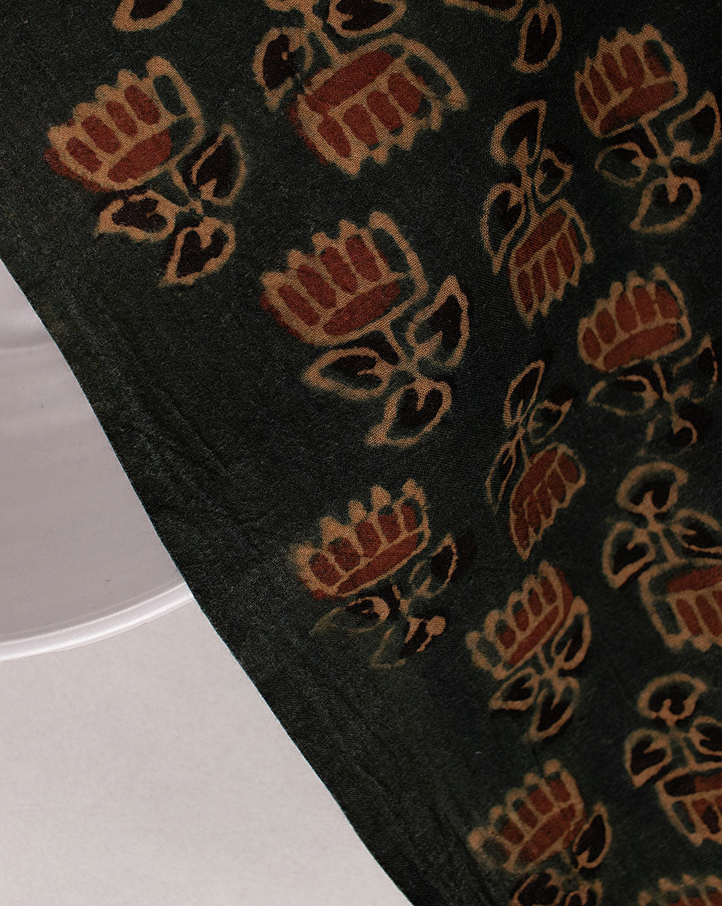 Natural Dye Ajrak Hand Block Cotton Fabric