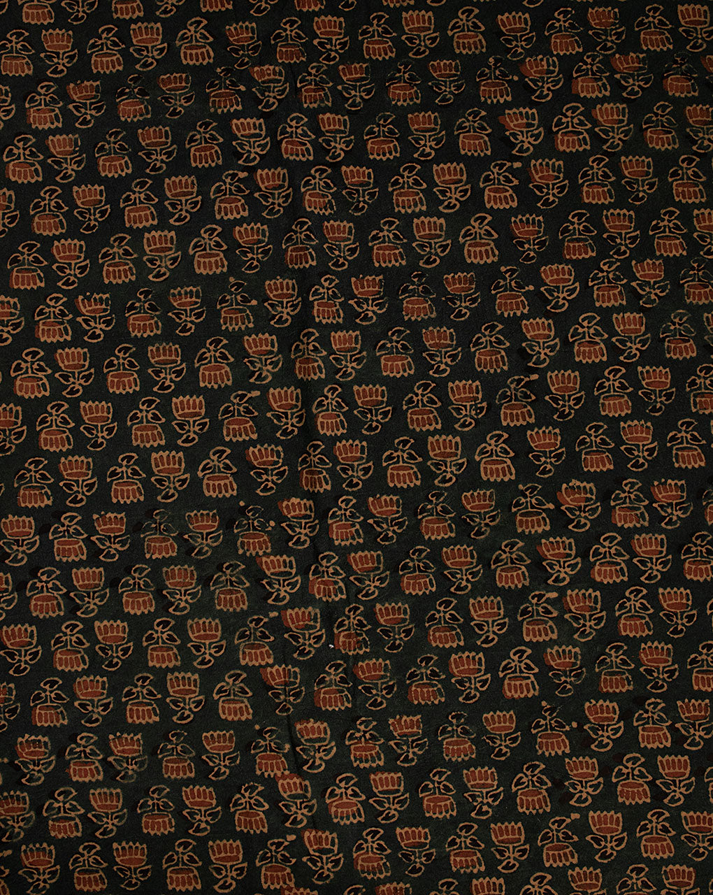Natural Dye Ajrak Hand Block Cotton Fabric