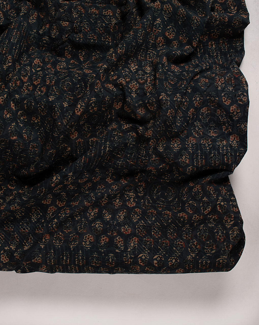 Natural Dye Ajrak Hand Block Cotton Fabric
