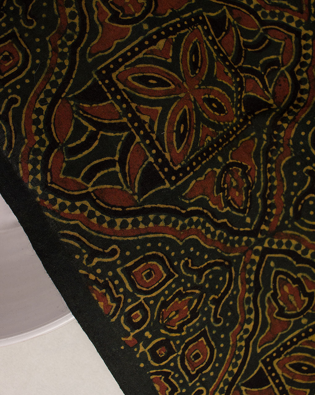 Natural Dye Ajrak Hand Block Cotton Fabric