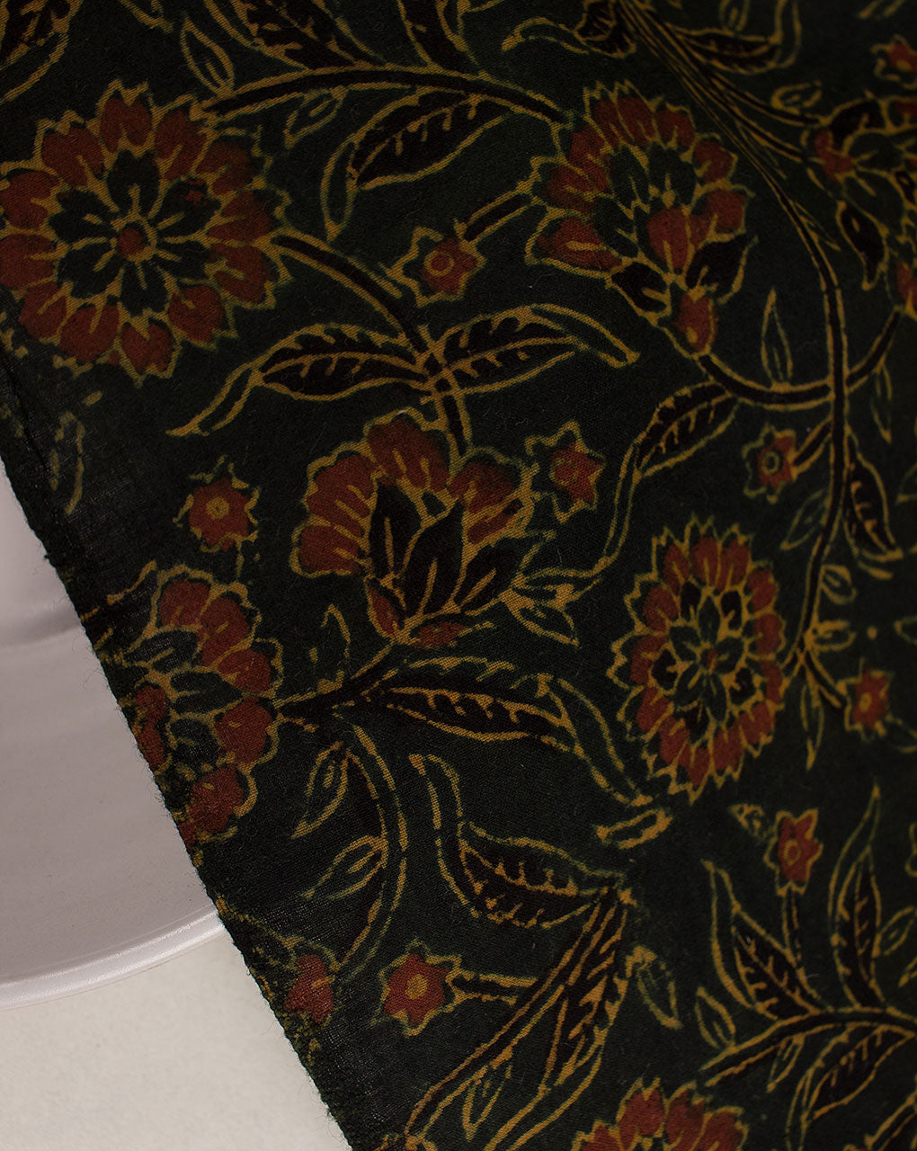Natural Dye Ajrak Hand Block Cotton Fabric