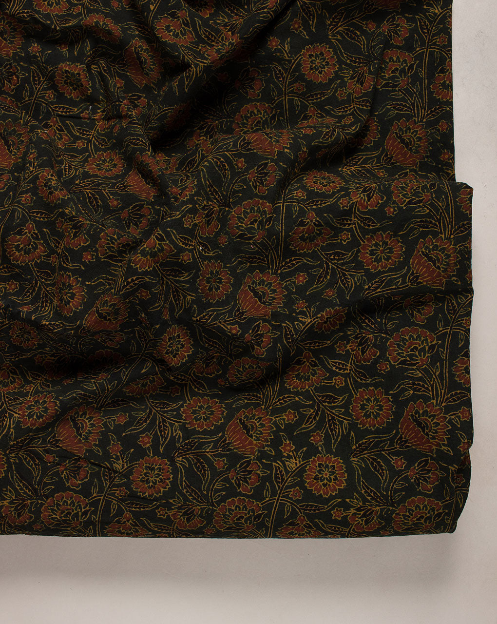 Natural Dye Ajrak Hand Block Cotton Fabric