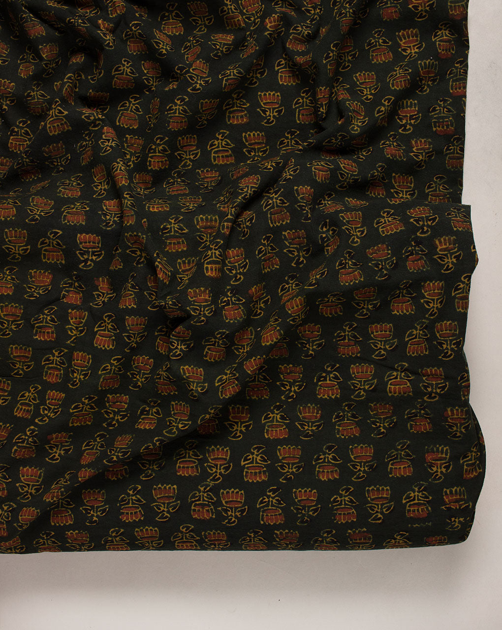 Natural Dye Ajrak Hand Block Cotton Fabric