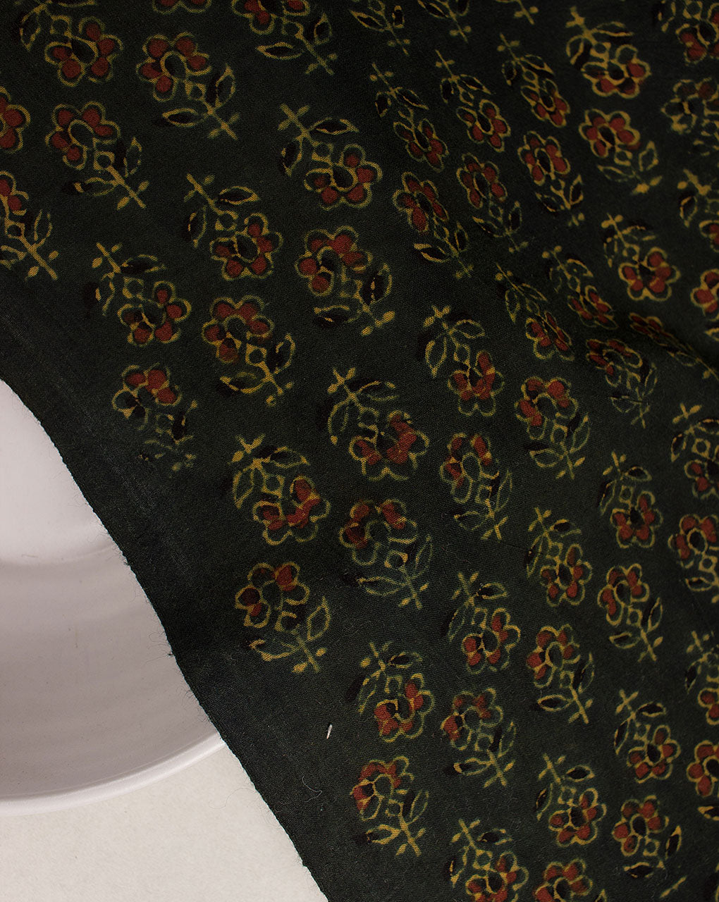 Natural Dye Ajrak Hand Block Cotton Fabric